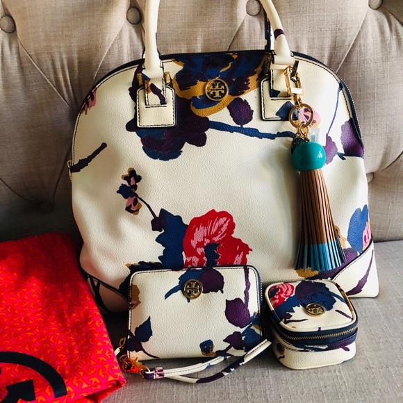 Tory Burch Handbags - Tory Burch X-Lg Satchel + Wristlet + Charm & More